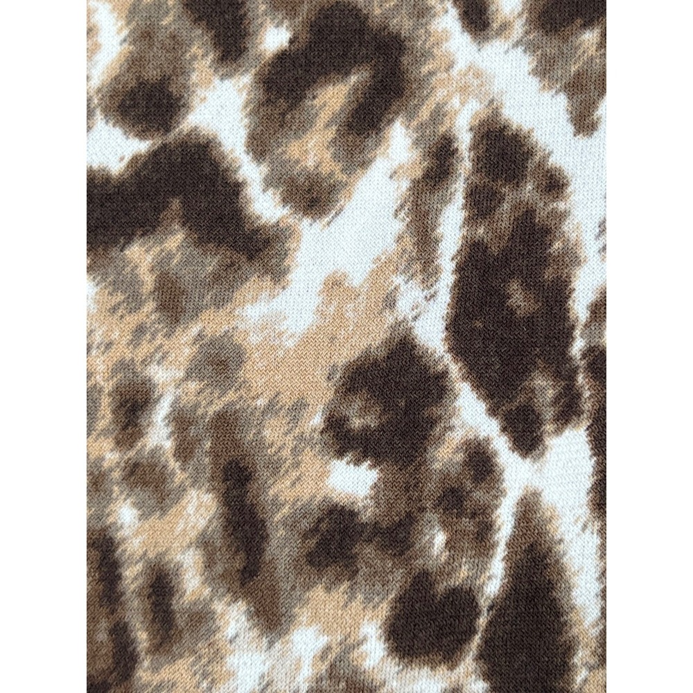 Chico's Animal Print Cowl Neck Long Sleeve Top Blouse Brown White Size 1 - Picture 10 of 10